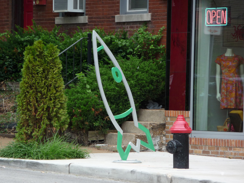 Bike Rack Rocket The Future Antique Rocket Bike Rack | St. Louis Fabrication ARTS